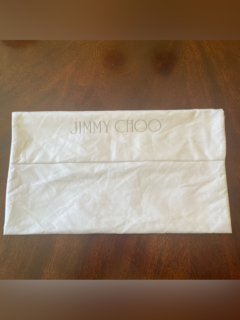 Jimmy Choo White Wallet Fold Over Dustbag Dust Cover
